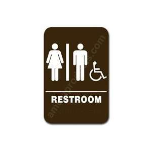 Restroom Sign Unisex Handicap Brown 3806