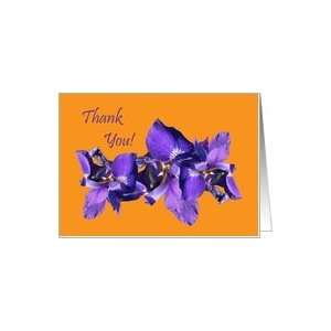  Thank You Thoughtfulness Beautiful Purple Irises Card 