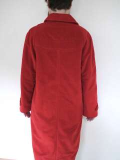 Vtg 60s Soft Faux Cashmere Trench Pea Coat Jacket Red  