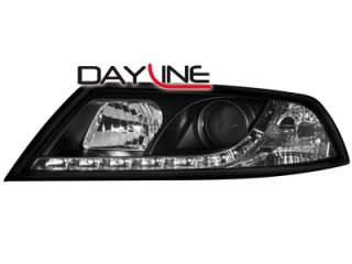 Skoda Octavia II 1Z DRL LED Headlights Dayline black 2  