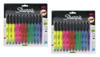 Sharpie Accent Highlighters 12 Assorted Smear Proof Colors 2 PACK 