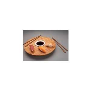East West Collection   Sushi Serving Set   Bamboo and Ceramic 3 Piece 