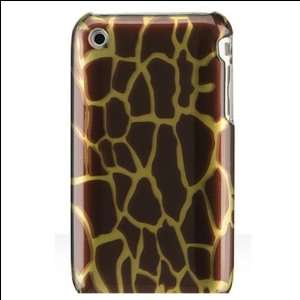 3g 3gs Iphone Brown Gold Giraffe 2 piece Front Back Cover Hard Crystal 