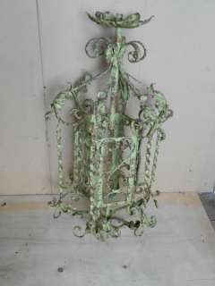 wrought iron chandelier hanging lantern hand painted  