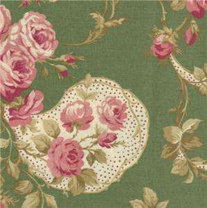   Pandolph Bowood House Green Floral Shabby Rose Fabric Christmas 0067 2
