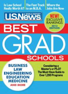   U.S. News and World Report Best Graduate Schools 2013 