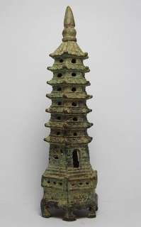 CHINESE HANDWORK OLD COPPER LEIGENG PAGODA STATUE ★★★★★