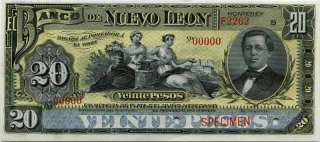 M436s El Banco de Nuevo Leon 20 Pesos UNC #1573  