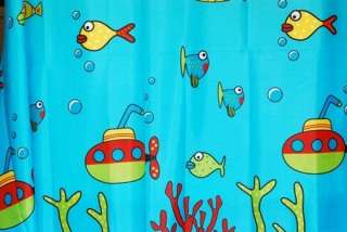 Fish Ocean Sea Submarine Bath Fabric Shower Curtain  