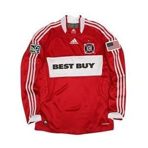  adidas Chicago Fire Mens LS Authentic Home Jersey   Red 