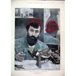  Colour Print 1884 Portrait Signor Amendola Artsit