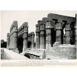  1923 Print Forecourt Temple Amenhotep Luxor Rameses II 