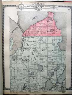 1910 Atlas BENSON Co. NORTH DAKOTA * OGLE* Original VG  