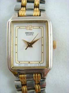 Vintage Silver & Gold Tone Seiko Ladies Watch V401 0541  