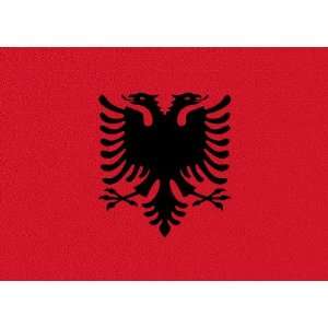  Albania Flag Clear Acrylic Keyring 2.75 inches x 2 inches 
