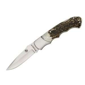  Magnum Knives M01690 Panther Lockback Knife with Stag 