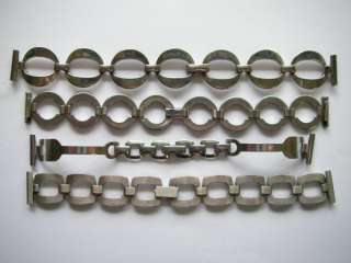 Lot of 4 steel 70s watch bracelets *Funky shapes* 16mm  