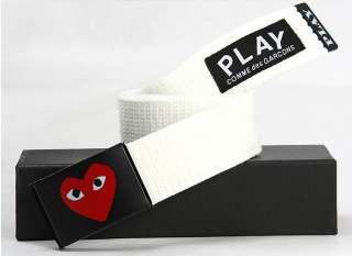 Play Comme des Garcons Canvas Belts/one size/White  