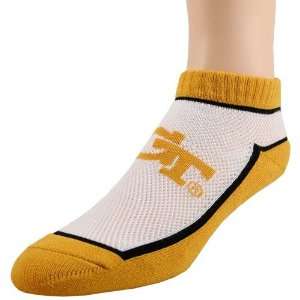 Georgia Tech Yellow Jackets White Gold No Show Socks  