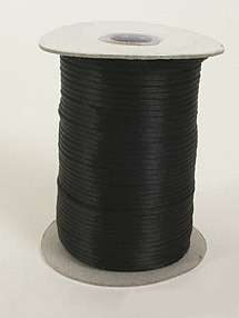 BLACK SATIN CORD ~ 100 yd spool/300 feet 1mm Bug Tail  