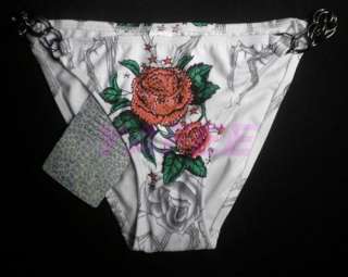SEXY White&Rose Bikini Women Triangle Swimwear Swimsuit ,1Set 2PCS 