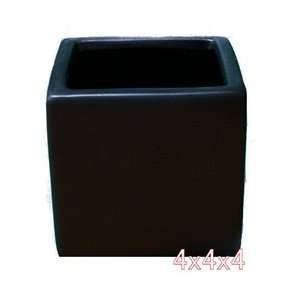  Ceramic Cube Vase 4x4x4   Black Arts, Crafts & Sewing