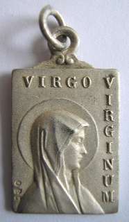 SILVER MEDAL 1870 VIRGO VIRGINUM OBC LOURDES FRANCE  