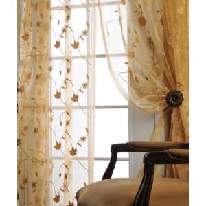  2 1 (Pair) 50X120 Fennel Champagne Sheer Curtain Panels 