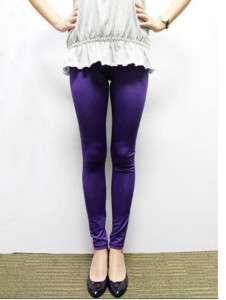 Zara Women Footless Skinny Stretch Legging Pants Purple  