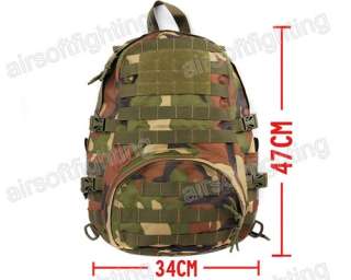 Molle 1000D Combat Patrol Pack Hiking Hunting Backpack Woodland A 