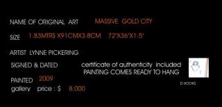   MASSIVE GOLD CITY TEX ABSTRACT 111129 Lynne Pickering designer ART
