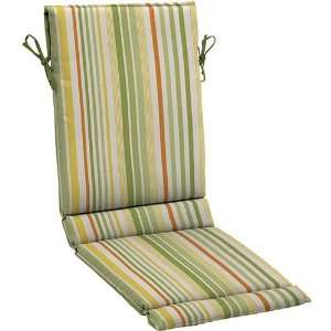  (4) Outdoor Patio Chair Cushions ~ Breton Stripe Green 