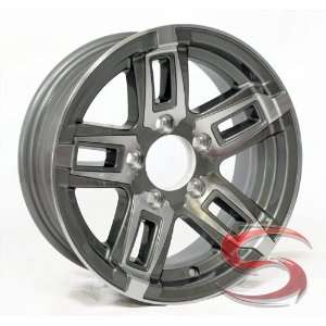   Gray Machined Aluminum Trailer Wheel 5x4.50 Bolt Pattern Automotive