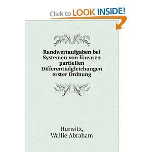   Differentialgleichungen erster Ordnung Wallie Abraham Hurwitz Books