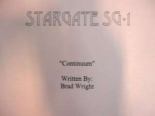 SG1 STARGATE SG 1 PRODUCTION USED CONTINUUM SCRIPT  