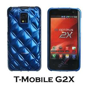  LG Tmobile G2X  Color Blue  Premium Diamond Puffy TPU case 