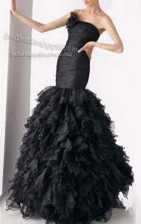 Beautiful Sleeveless black pleated new evening dress  