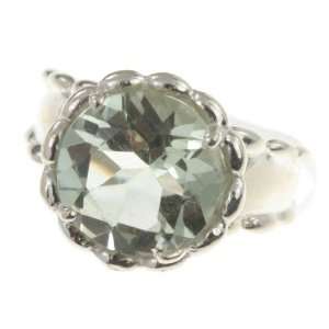  925 Sterling Silver GREEN AMETHYST Ring, Size 7.5, 6.62g Jewelry