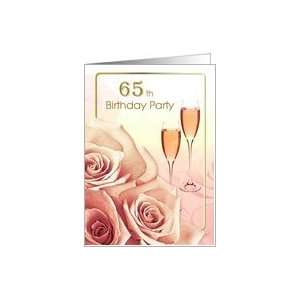  65th Birthday Party Invitation. Pink Roses Card Toys 