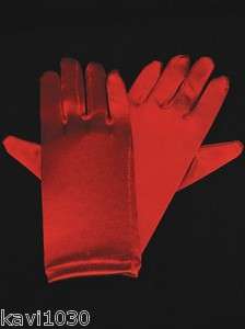 Flower Girls RED Long Or Short Satin Gloves 0 12 yrs  
