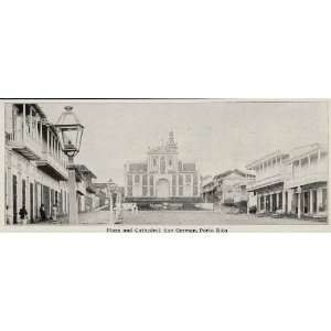  1899 Print Cathedral San German Auxerre Puerto Rico 