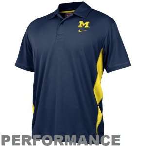  Nike Michigan Wolverines Navy Blue Dri FIT Mesh Polo 