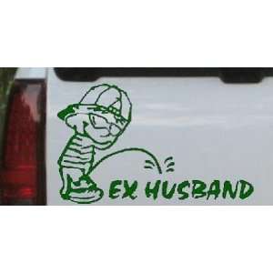 Dark Green 6in X 10in    Pee on Ex Husband Funny Car Window Wall 