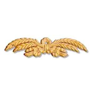  Oak Wood Applique   Wheat Stalks w/ Ribbon 8  7/8 x 2 1/4 