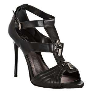 for All Mankind black leather Spicy stiletto sandals