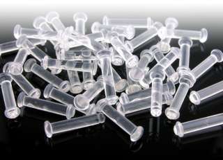 10 lot Clear Retainer HIDE LABRET LIP CHIN PIERCING 14g  