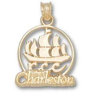 College of Charleston Cougars Solid 10K Gold Sailboat Pendant  