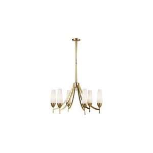  Barbara Barry Bowmont Chandelier in Soft Brass with White 
