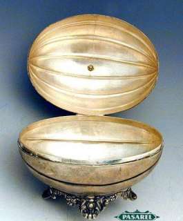 Antique Silver Ethrog Jewelry Box, Russia, 1830 Judaica  