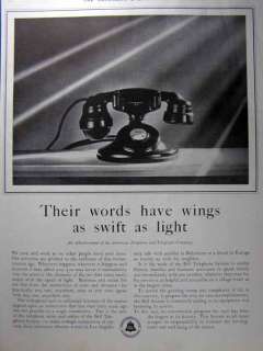 This is an original 1930 print ad for AT&T BAKELITE NO DIAL TELEPHONE 